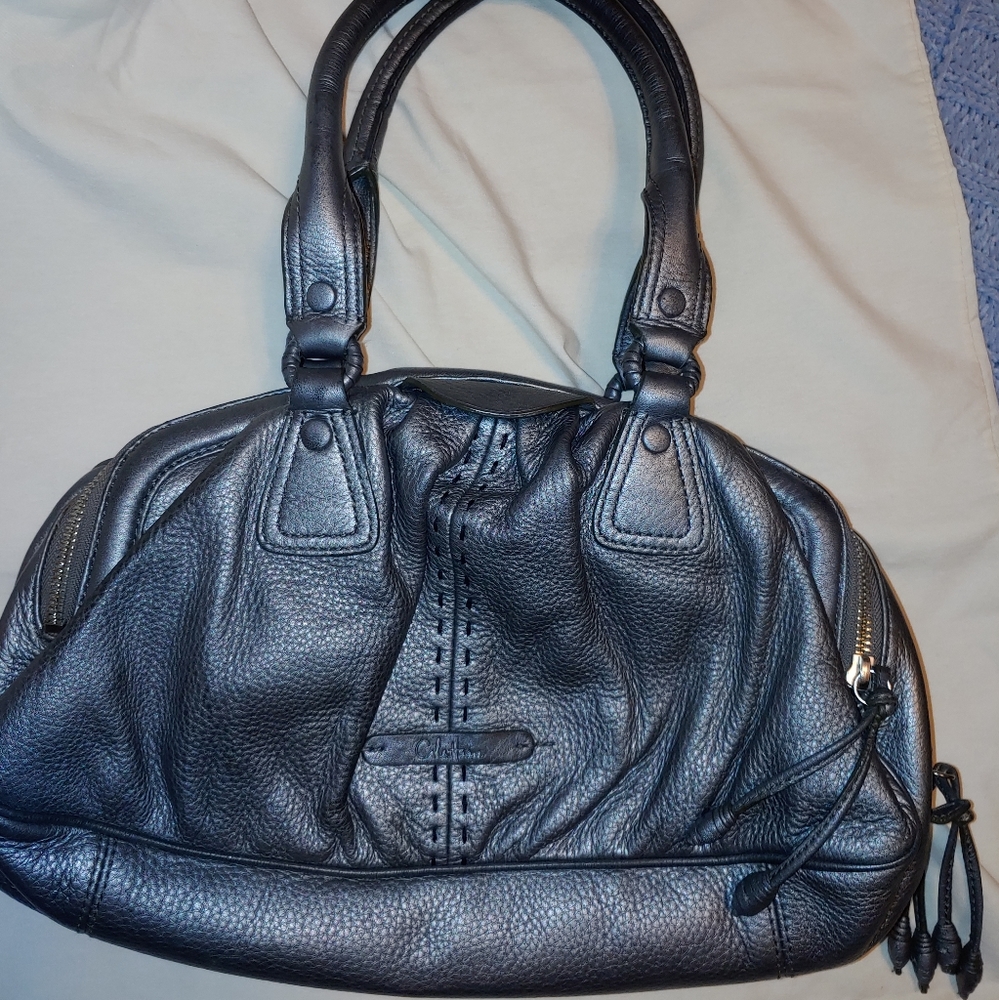 Coal Haan Pewter Leather Satchel